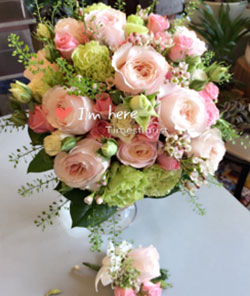 淺粉色庭園玫瑰+肯亞粉色小玫瑰 WB032
